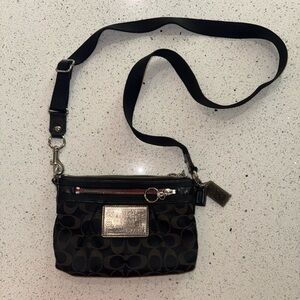 Coach Black and Silver Crossbody Bag